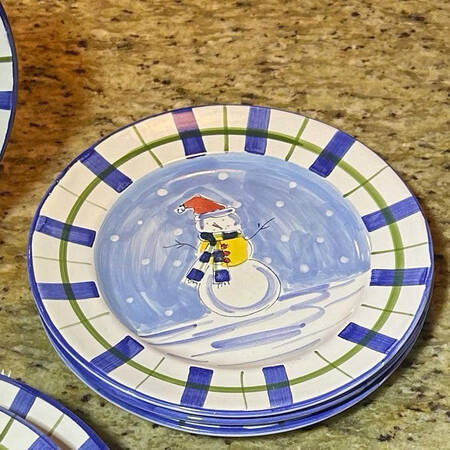 Snowman Trio Bread & Butter Plate