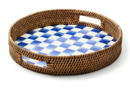 Royal Check (Enamelware&Accessories) 16" Round Tray