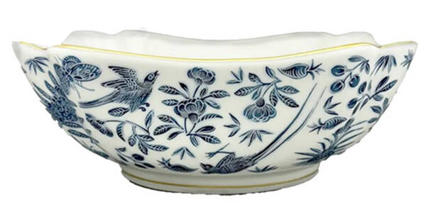 Sacred Bird & Butterfly Blue Small Square Serving Bowl