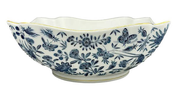 Sacred Bird & Butterfly Blue Large Square Serving Bowl