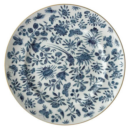Sacred Bird & Butterfly Blue Large Dinner Plate
