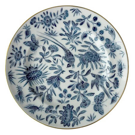 Sacred Bird & Butterfly Blue Bread & Butter Plate