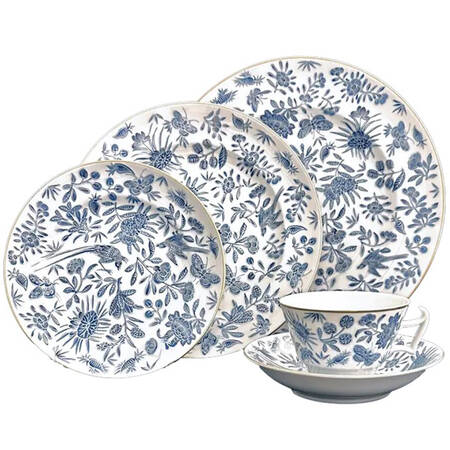 Sacred Bird & Butterfly Blue 5 Piece Place Setting