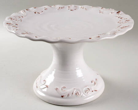 White 10" Diameter Pedestal Cake Stand