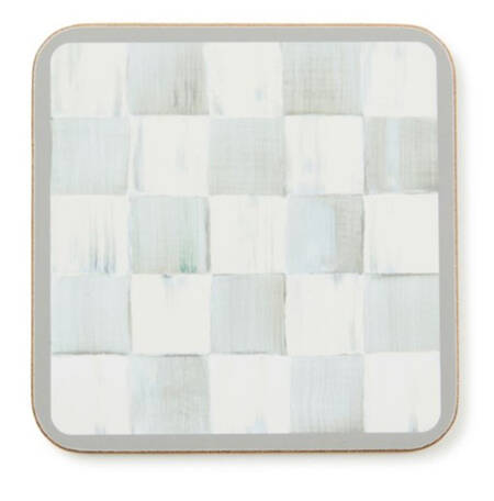 Sterling Check (4 Pc) Cork Back Square Coaster Set