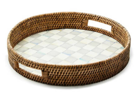 Sterling Check (Enamelware) 16" Round Tray