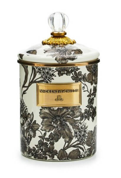 Sterling Check (Enamelware) Medium Canister & Lid