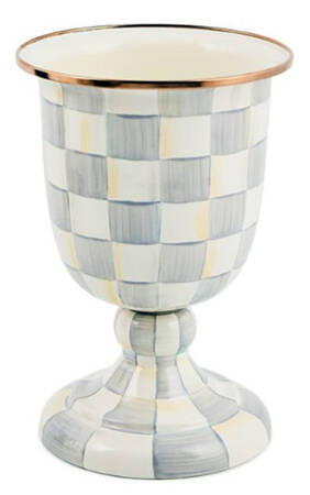 Sterling Check (Enamelware) Pedestal Vase