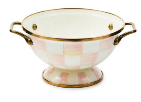 Rosy Check (Enamelware) 6" Round Handled Bowl