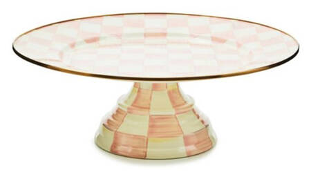 Rosy Check (Enamelware) 16" Diameter Pedistal Cake Stand