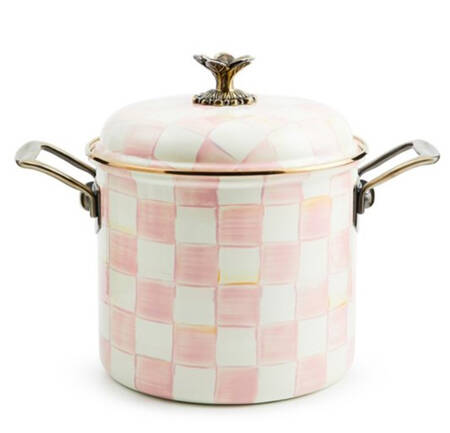 Rosy Check (Enamelware) 7 Quart Metal Stockpot & Lid