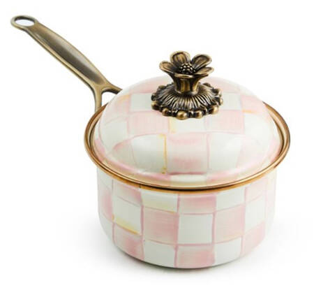 Rosy Check (Enamelware) 1 Quart Saucepan & Lid