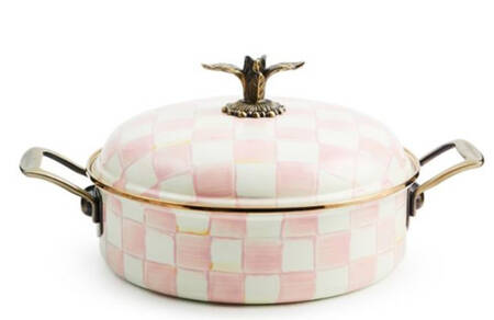 Rosy Check (Enamelware) 5 Quart Round Covered Casserole