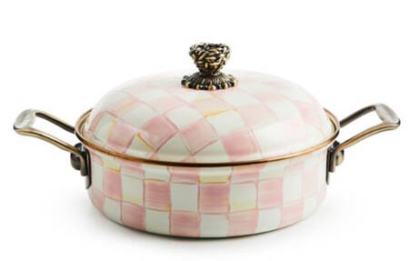 Rosy Check (Enamelware) 3 Quart Round Covered Casserole