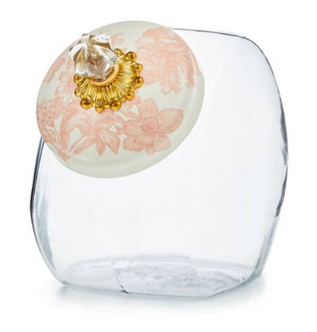 Rosy Check (Enamelware) Glassware Cookie Jar & Lid