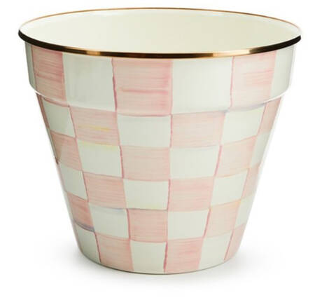 Rosy Check (Enamelware) 9" Flower Pot
