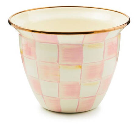 Rosy Check (Enamelware) 5" Flower Pot
