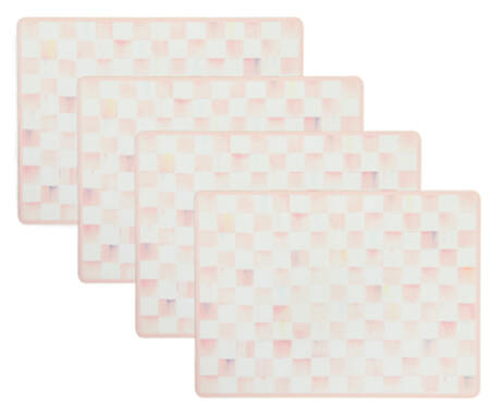 Rosy Check Corkboard Placemat - Set of 4