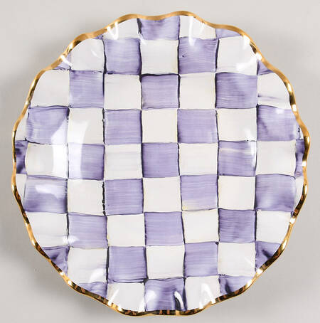 Violet Check Salad/Dessert Plate