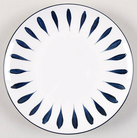 White & Blue Ticks Salad Plate