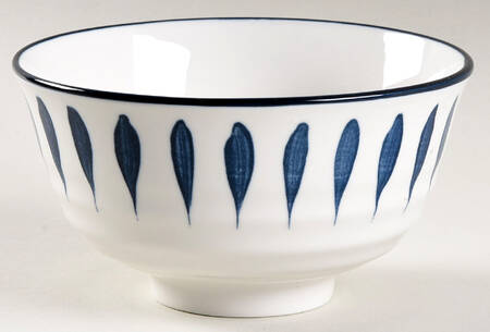 White & Blue Ticks Rice Bowl