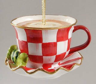 Seasonal Home Decor Cup & Saucer Ornament