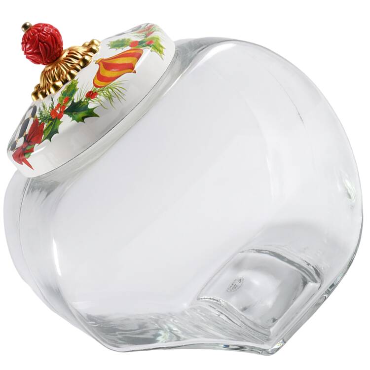 Deck the Halls Glassware Cookie Jar & Lid