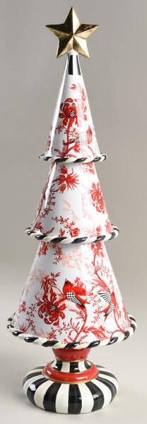 Cardinal Toile Resin Tiered Tree Figurine