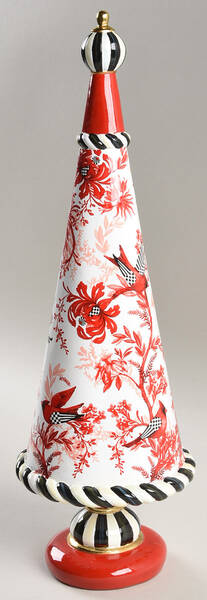 Cardinal Toile Resin Tree Figurine