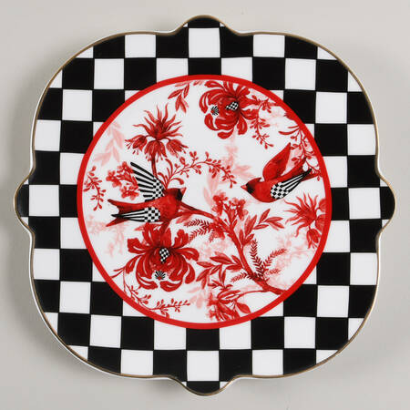 Cardinal Toile Salad Plate