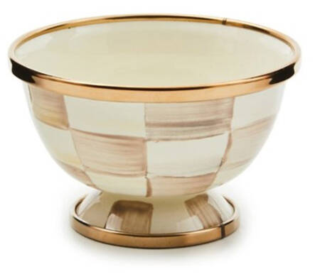 Mocha Check (Enamelware) Small Open Sugar Bowl