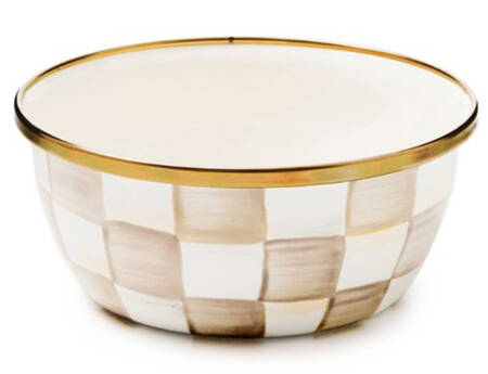 Mocha Check (Enamelware) Spice Cellar-Pinch Bowl