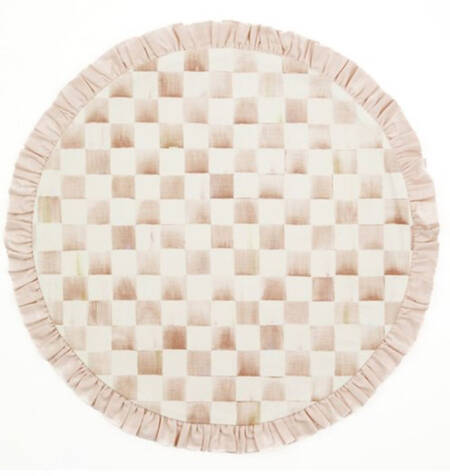 Mocha Check (Enamelware) Round Cloth Placemat