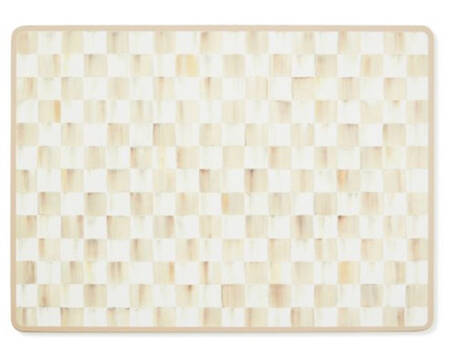 Mocha Check (Enamelware) Corkboard Placemat - Set of 4