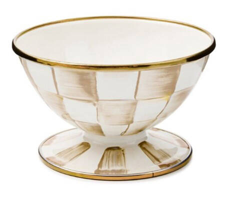 Mocha Check (Enamelware) Individual Ice Cream Dish