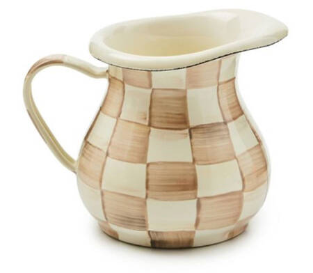 Mocha Check (Enamelware) Small Creamer