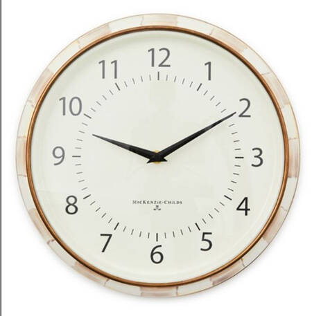 Mocha Check (Enamelware) Hanging Wall Clock
