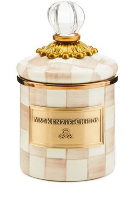 Mocha Check (Enamelware) Mini Canister & Lid