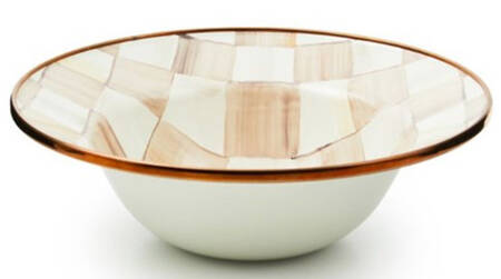 Mocha Check (Enamelware) Breakfast Bowl