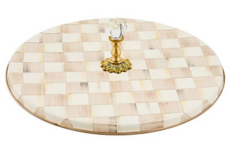 Mocha Check (Enamelware) Cheese Serving Plate