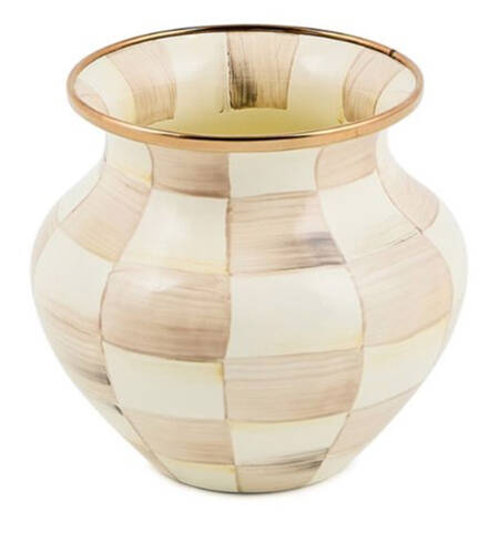 Mocha Check (Enamelware) 4" Vase
