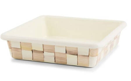 Mocha Check (Enamelware) 8" Square Baker