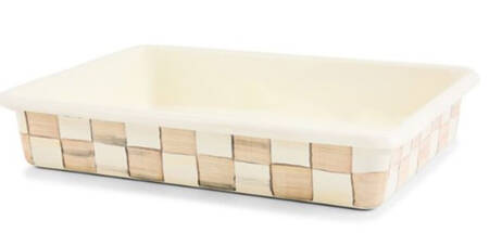 Mocha Check (Enamelware) 13"  Rectangular Baker