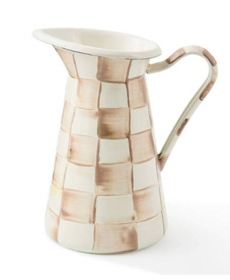 Mocha Check (Enamelware) 56 Oz Pitcher