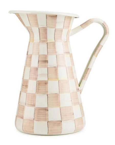Mocha Check (Enamelware) 136 Oz Pitcher