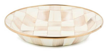 Mocha Check (Enamelware) Pie Serving Plate