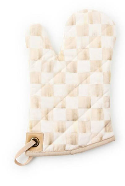 Mocha Check (Enamelware) Cloth Oven Mitt
