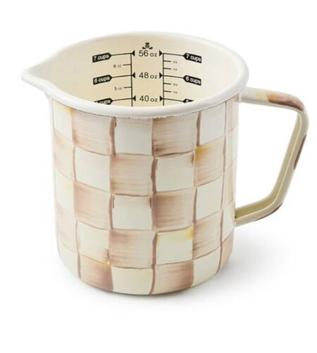 Mocha Check (Enamelware) Measuring Cup
