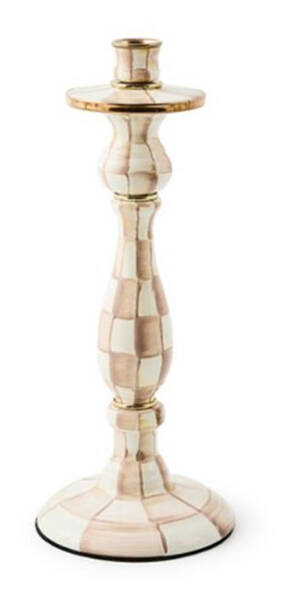 Mocha Check (Enamelware) 14" Candlestick