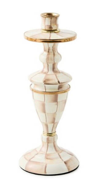 Mocha Check (Enamelware) 11" Candlestick